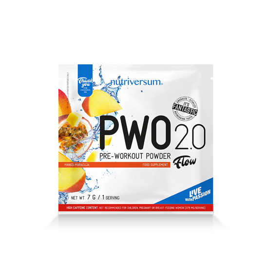 PWO 2.0 - 7 g - FLOW - Nutriversum - mangó-maracuja
